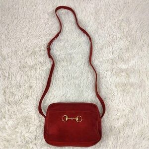 Gucci Red Crossbody Bag with Gold Details